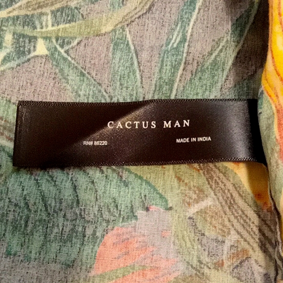 Denim & Flower Small Men's Button Down Shirt Cactus Man Ricky Singh Tropical - Picture 7 of 11